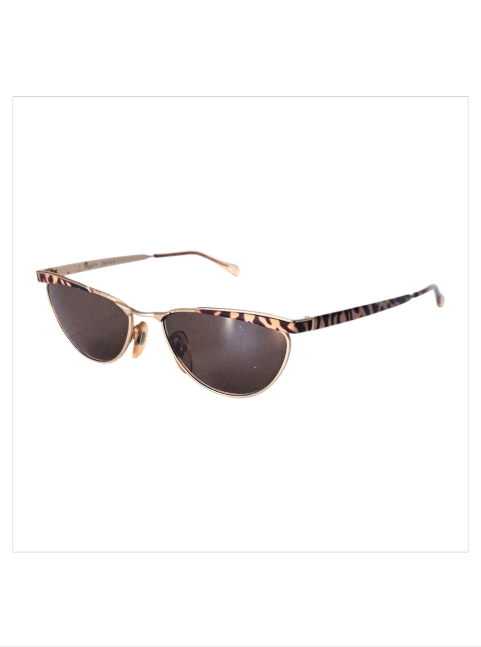 Ellen Tracy C44 -268 Sunglasses Cat-eye Gold / Animal Patterns Women M/Italy